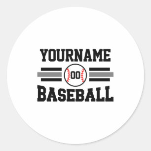 Sticker Rond Chemise T personnalisée Rétro Joueur de Baseball N