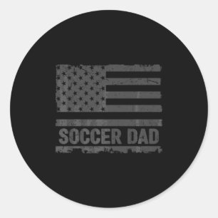 Sticker Rond Chemise T Vintage Soccer Papa Amérique Drapeau Éta