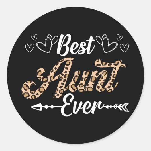 Sticker Rond Chemise Tante Jamais Style Leopard Pour Tante (Devant)