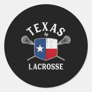 Sticker Rond Chemise Texas Lacrosse T - Vintage Retro Lax State