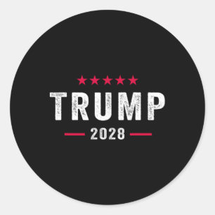 Sticker Rond Chemise Trump 2028 Vote Donald Trump 28
