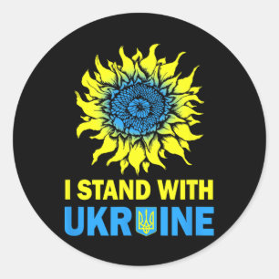 Sticker Rond Chemise Ukraine Drapeau Je Suis Avec Ukraine Ukrai