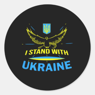 Sticker Rond Chemise Ukraine Drapeau Ukrainien Fierté Je Suis A