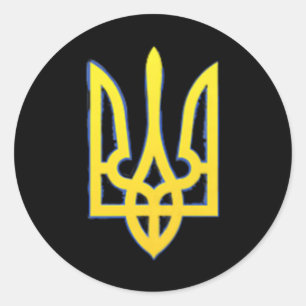 Sticker Rond Chemise Ukraine Trident ukrainien Militaire Zelens