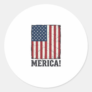 Sticker Rond Chemise vectorielle patriotique drapeau Merica en