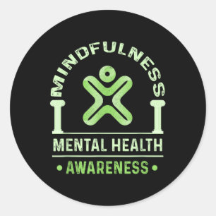 Sticker Rond Chemise verte de sensibilisation à la santé mental