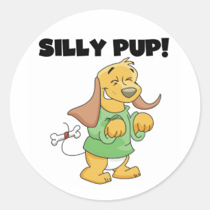 Sticker Rond Chemise verte Silly Pup Tshirts et cadeaux