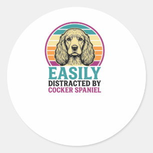 Sticker Rond Chemise vintage pour chien Cocker Spaniel facileme