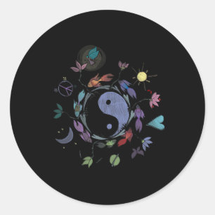 Sticker Rond Chemise Ying Yang, Conception de T Shirt Tai Chi
