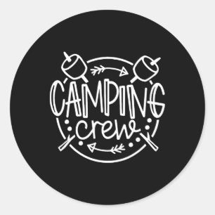 Sticker Rond Chemises assorties de camping pour famille de camp