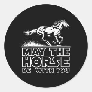 Sticker Rond Chemises Cheval Pour Filles Drôle Cheval Équitatio