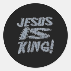 Sticker Rond Chemises Chrétiennes Pour Hommes Jésus Est Roi Die