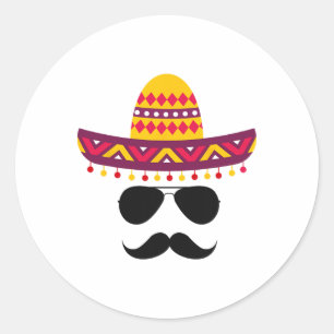 Sticker Rond Chemises de la fête Cinco De Mayo Hommes Drôle Cin