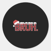 Sticker Rond Chemises De Noël Pour Femmes Brouh Rouge Plaid Buf (Devant)