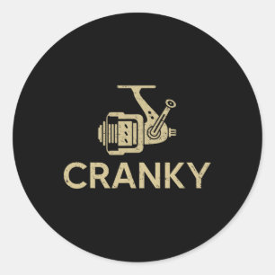Sticker Rond Chemises de Pêche Cranky Vintages Pères Pêcheurs D