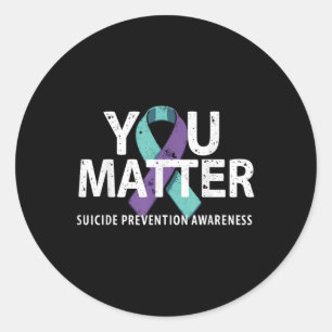 Sticker Rond Chemises de prévention des suicides T-shirt de sen