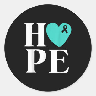 Sticker Rond Chemises de sensibilisation au cancer de l'ovaire