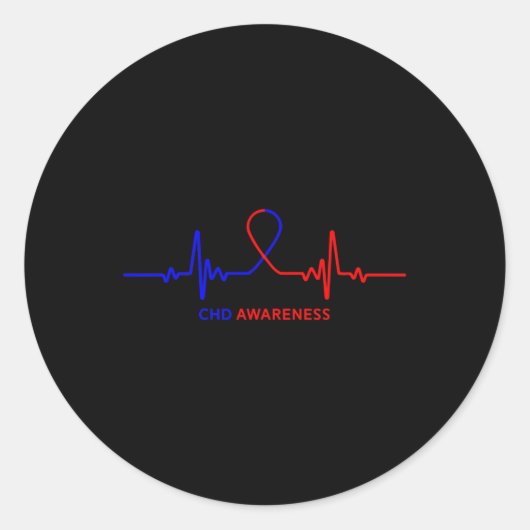 Sticker Rond Chemises de sensibilisation - Maladie cardiaque co (Devant)