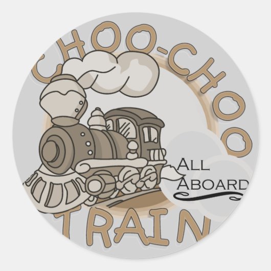 Sticker Rond Chemises de train Choo-Choo et GIfts (Devant)