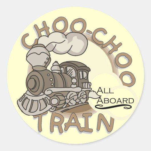 Sticker Rond Chemises de train Choo-Choo et GIfts (Devant)