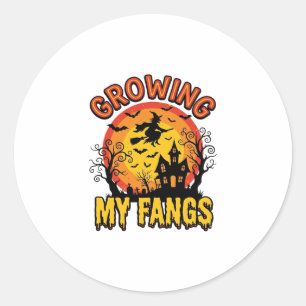 Sticker Rond Chemises de vampire de Halloween vintage qui pouss