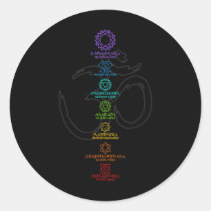 Sticker Rond Chemises de yoga spirituelles pour hommes et femme