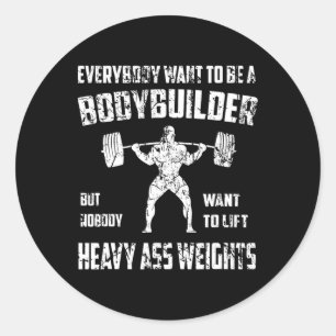 Sticker Rond Chemises Drôle De Bodybuilding. Un squa d'exercice
