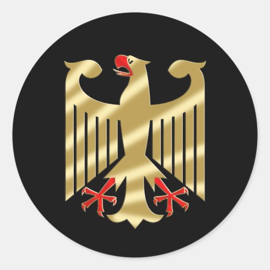 Sticker Rond Chemises et cadeaux allemands d'aigle (Devant)