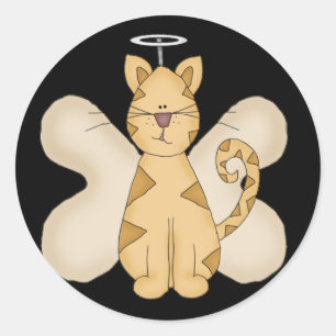 Sticker Rond Chemises et cadeaux Angel Cat