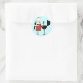 Sticker Rond Chemises et cadeaux Barbecue de vache (Sac)