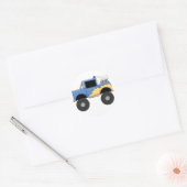Sticker Rond Chemises et cadeaux Blue Monster Truck (Enveloppe)