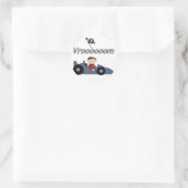 Sticker Rond Chemises et cadeaux Blue Race Car (Sac)