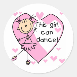 Sticker Rond Chemises et Cadeaux Cette Fille Peut Danser