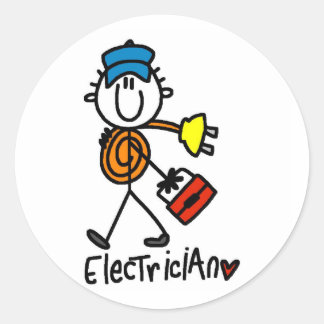 Sticker Rond Chemises et cadeaux de base en électricien