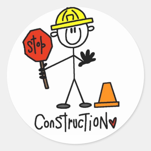 Sticker Rond Chemises et cadeaux de construction de base (Devant)