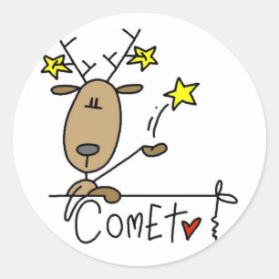 Sticker Rond Chemises et Cadeaux de Renne Comet