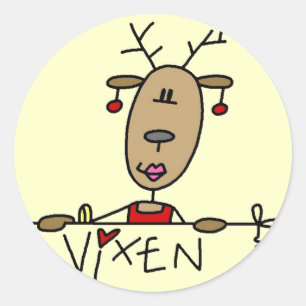 Sticker Rond Chemises et Cadeaux de Renne Vixen