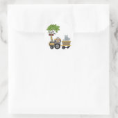 Sticker Rond Chemises et cadeaux de train singe et hippo (Sac)