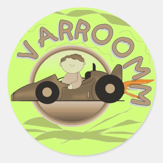 Sticker Rond Chemises et cadeaux de voitures de course Varroomm (Devant)