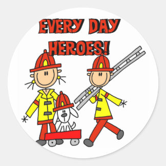 Sticker Rond Chemises et cadeaux des pompiers