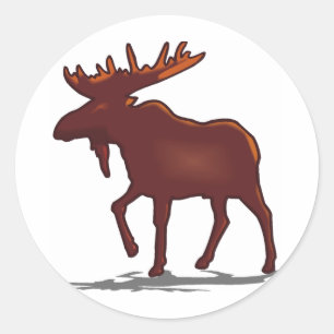 Sticker Rond Chemises et cadeaux d'orignaux 129