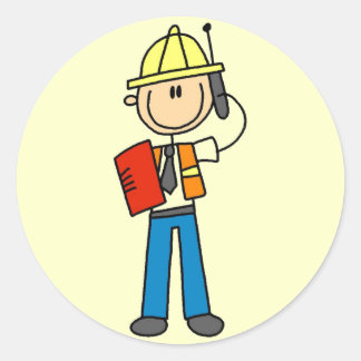 Sticker Rond Chemises et cadeaux du contremaître de constructio