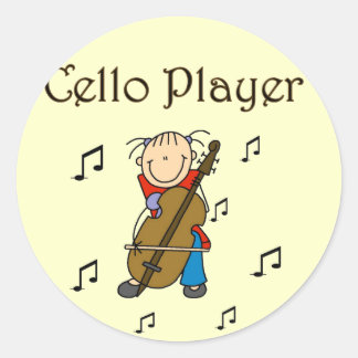 Sticker Rond Chemises et cadeaux du Joueur Cello