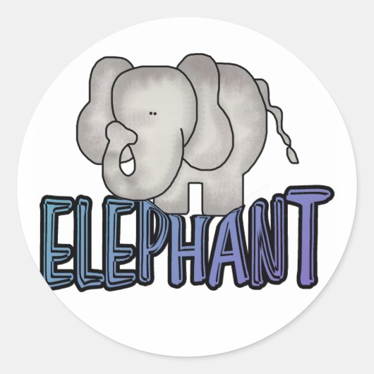Sticker Rond Chemises et cadeaux éléphants (Devant)