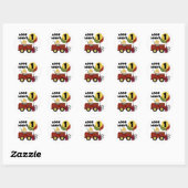 Sticker Rond Chemises et cadeaux Fireman 1er anniversaire (Feuille)