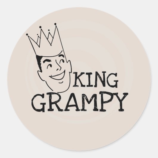 Sticker Rond Chemises et cadeaux King Grampy (Devant)