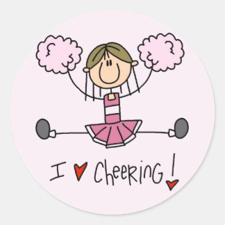 Sticker Rond Chemises et cadeaux Pom-pom girl roses