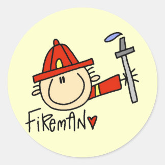Sticker Rond Chemises et cadeaux pompiers