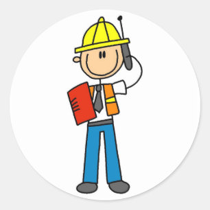 Sticker Rond Chemises et Cadeaux pour Contremaîtres de Construc