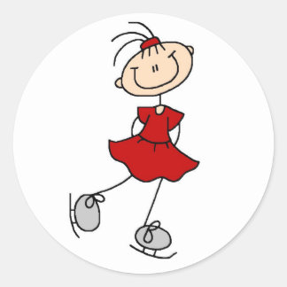 Sticker Rond Chemises et cadeaux Red Dress Figure Skater